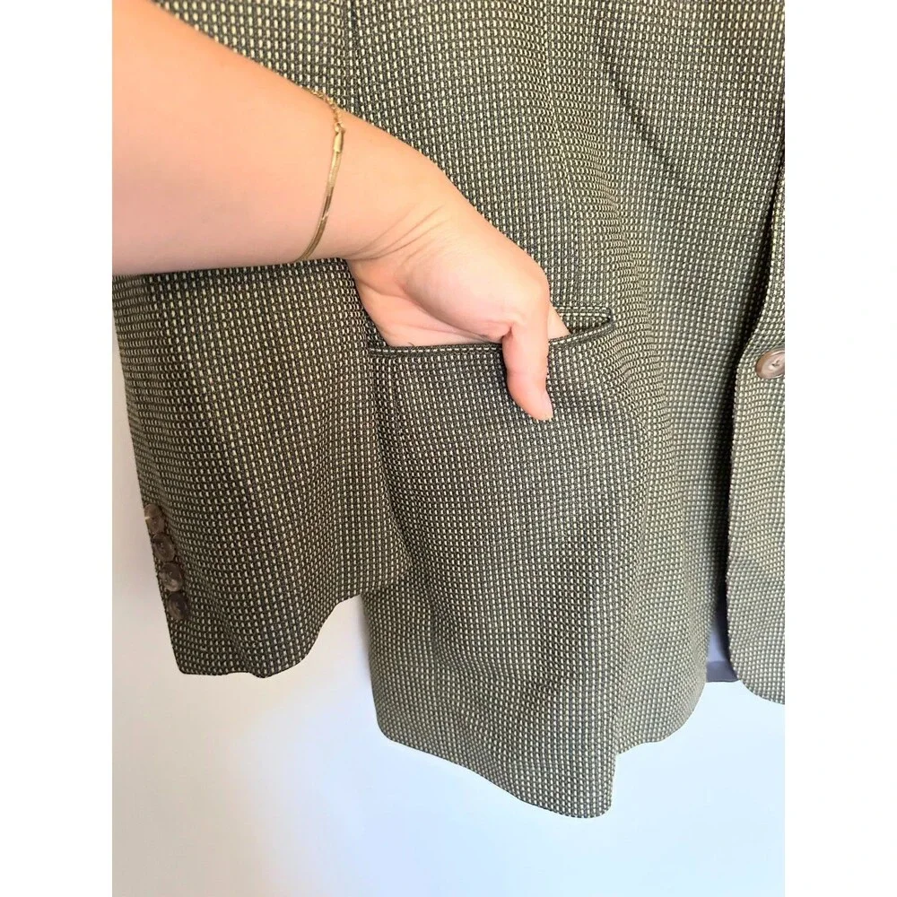 Ermenegildo Zegna Neiman Marcus 100% Wool Yellow Gray Sport Coat Blazer IT 58